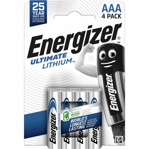 Energizer Ultimate Lithium Battery E92/AAA (Pack 4) 635233