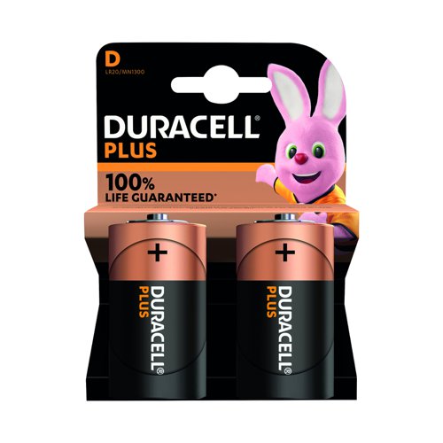 Duracell Plus Battery D (Pack 2) 81275443