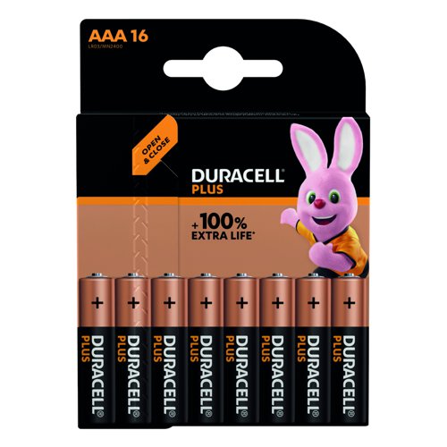 Duracell Plus Battery AAA (Pack 16) 5010829