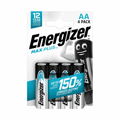 Energizer Max Plus Alkaline Battery AA (Pack 4) E303321800
