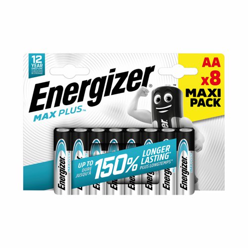Energizer Max Plus Alkaline Battery AA (Pack 8) E303322300
