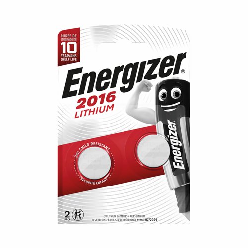 Energizer Speciality Lithium Battery 2016/CR2016 (Pack 2) 626986