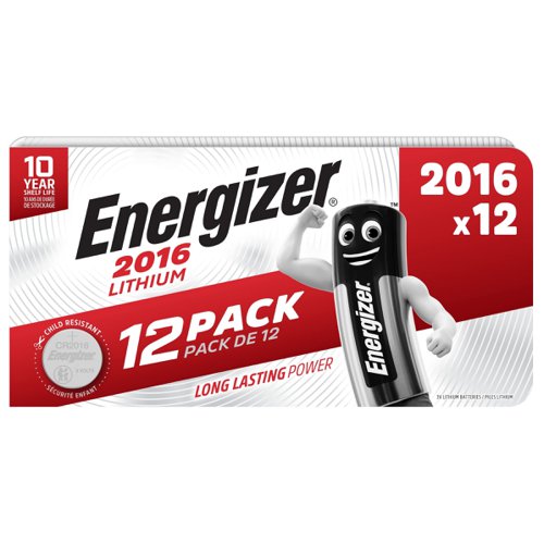 Energizer Speciality Lithium Battery 2016/CR2016 (Pack 12) E303692900