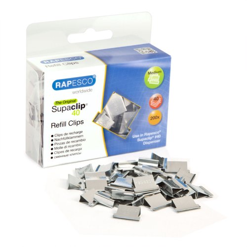 Rapesco Supaclip 40 Refill Stainless Steel (Pack 200) CP20040S