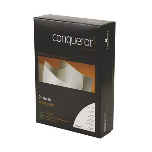 Conqueror Texture Paper A4 Brilliant White Laid 100gsm (Pack 500) 601267
