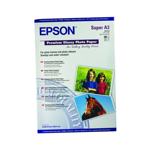 Epson Premium Glossy Photo Paper A3+ 255gsm (20) S041316