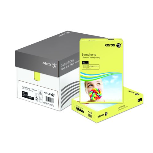 Xerox Symphony Pastel Paper A4 80gsm Yellow (Pack 500) 003R93975 617550