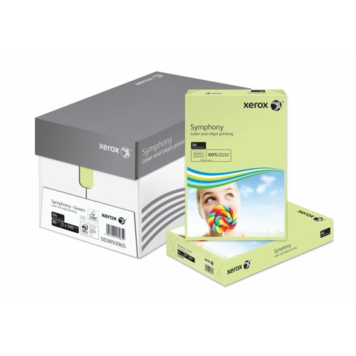 Xerox Symphony Pastel Paper A4 80gsm Green (Pack 500) 003R93965 617542