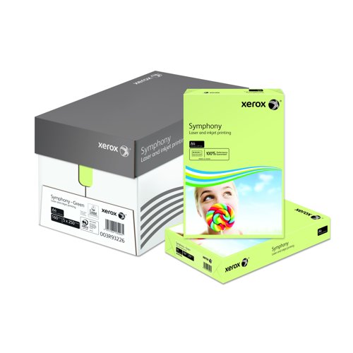 Xerox Symphony Pastel Paper A4 160gsm Green (Pack 250) 003R93226 617529