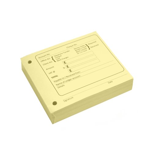 Kingswood Cash Debit/Credit Block Pad Yellow