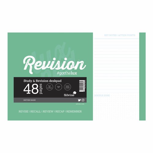 Silvine Revision and Study Desk Pad 260x230mm 48 sheets (Pack 5) EX752