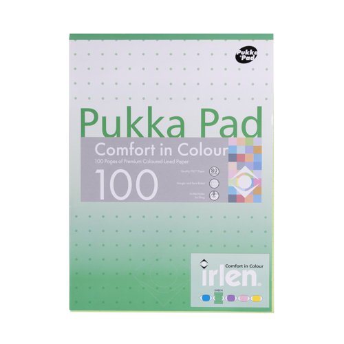 Pukka Pad Coloured Refill Pad A4 100page Green (Pack 6) IRLEN50(GREEN)-30