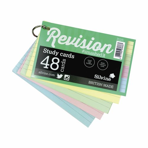 Silvine Revision & Presentation Cards 76x126mm 48 cards PADSC53