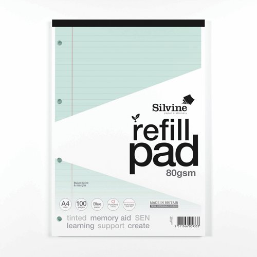Silvine Tinted SEN Refill Pad A4 100 Pages Blue (Pack 6) A4RPTINBL