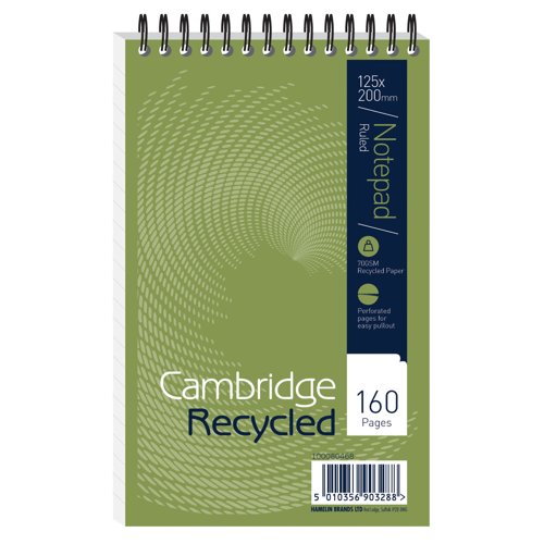 Cambridge Recycled Reporters Notebook 125x200mm 160pages 100080468