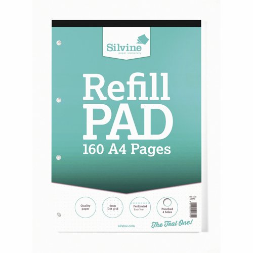 Silvine Refill Pad A4 Dot Grid 75gsm 160pages A4RPD