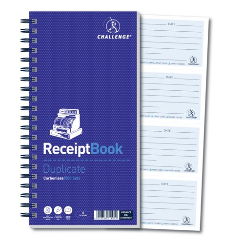 Challenge Wirebound Duplicate Receipt Book 2-to-View 100sets 100080056
