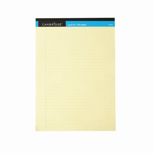 Cambridge Legal Pad A4 100pages Yellow F79025