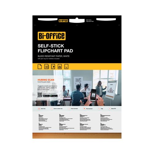 Bi-Office Self-Stick Flipchart Pads 30sheets FL128107