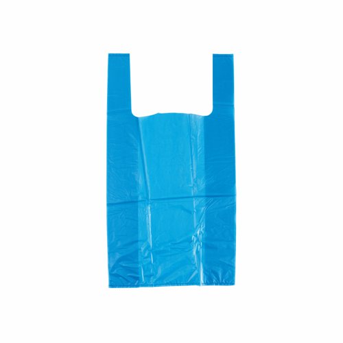 Recycled Vest Carrier Bag Blue 280x410x510mm (Pack 1000) WX07473