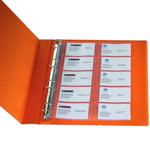 Business Card Punched Pockets A4 20 Card (Pack 10)