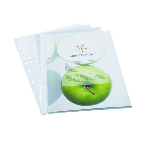 Rapesco Eco Punched Pockets A4 Clear (100) 1104 + Supaclips
