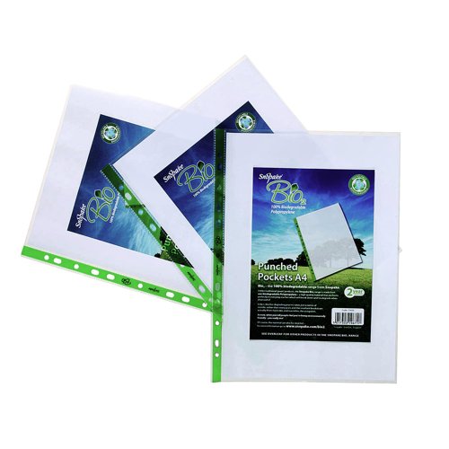 Snopake Bio2 Punched Pockets A4 Clear (Pack 100) 15440