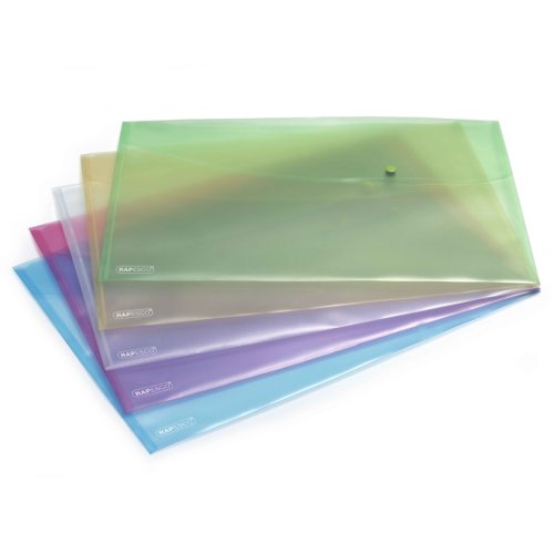 Rapesco Popper Wallet A3 Pastel Assorted Colours 0697