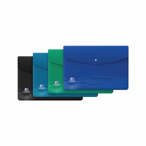 Oxford Oceanis Snap Wallet A4+ Assorted Colours (Pack 4) 400177825