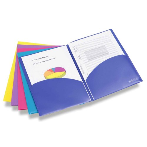 Twin File A4 Assorted Colours (Pack 5)