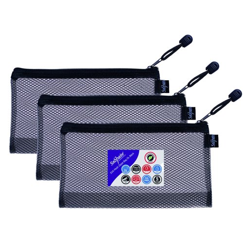 Snopake EVA Black Mesh Zippa Bag DL (Pack 3) 15879