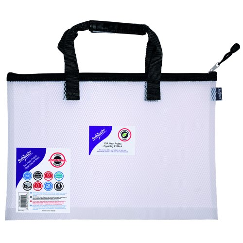 Snopake EVA Mesh High Capacity Project Zippa Bag A3 480x350mm Black 15874