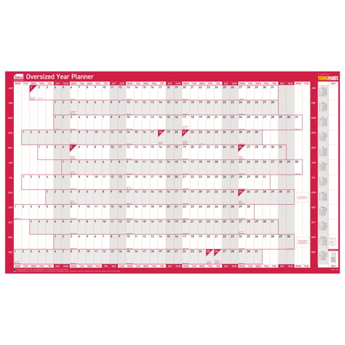 Sasco Oversized Year Planner 2027 Unmounted 1100x610mm 2410287