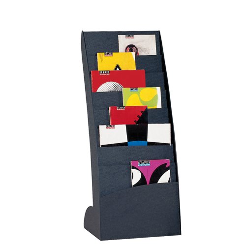 Fastpaper Literature Display Stand Curve 8 Compartment Black 285.01