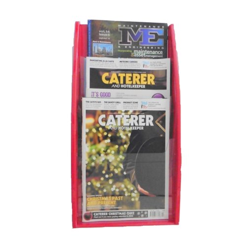 Literature Wall Display 3 Pocket A4 Red