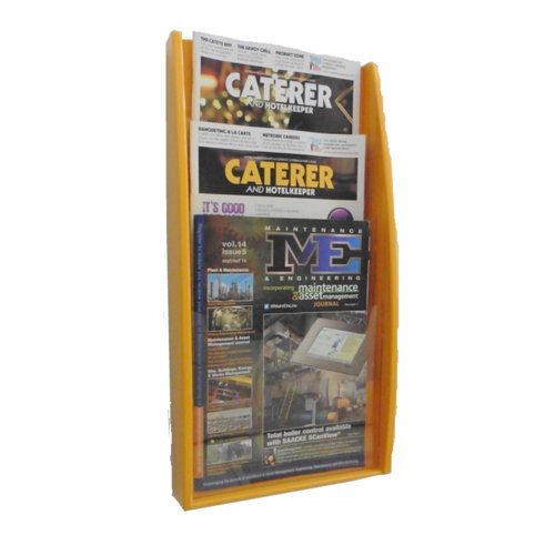 Literature Wall Display 3 Pocket A4 Yellow