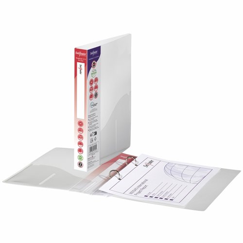 Snopake 100% Recycled RingBinder 2 O-Ring 15mm A5 Clear 10108