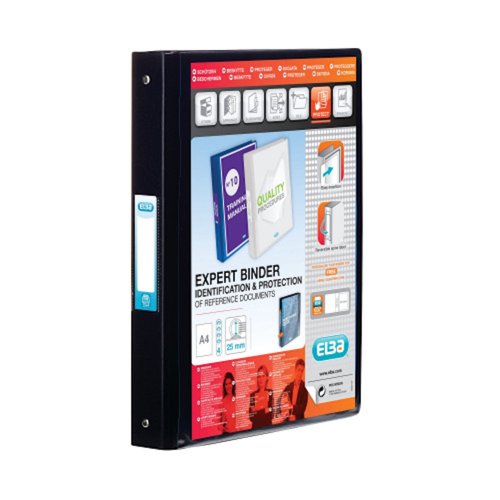 Elba Vision Ring Binder A4 4-Ring 25mm Black (Single)
