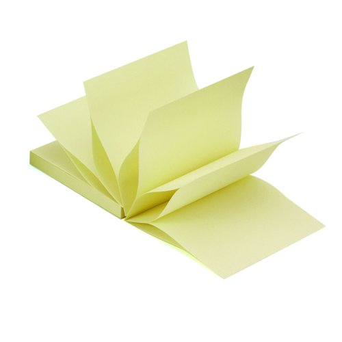 Repositionable Fanfold Notes 75x75mm Yellow