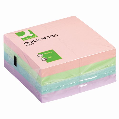 Repositionable Notes Cube 75x75mm Pastel