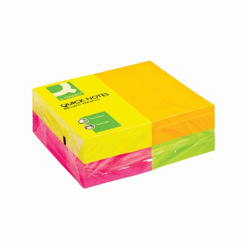 Value Repositionable Notes 76x127mm Assorted Neon