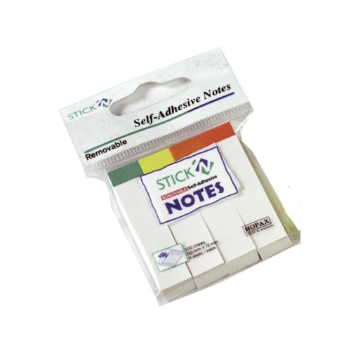 Removable Paper Index Flags 12mm White & Col Tabs (Pack 4x25)