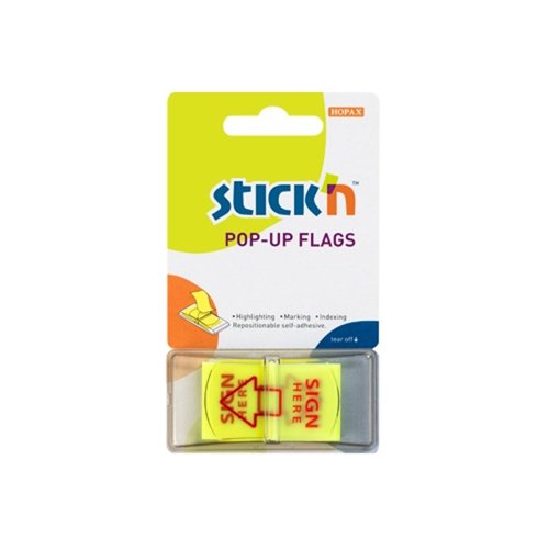 Pop-Up Repositionable Tabs Sign Here (Pack 50)