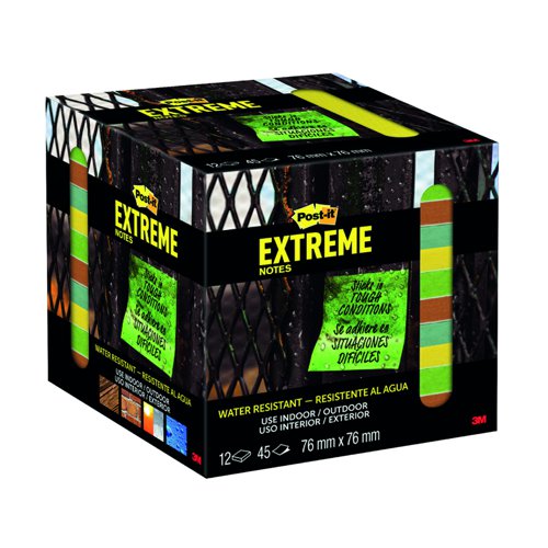 3M Post-it Extreme Notes 76x76mm Assorted (12) EXT33M-12-UKSP