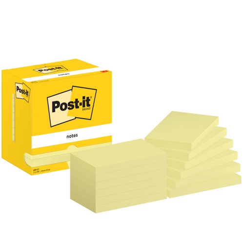 3M Post-it Notes 76x127mm Canary Yellow (Pack 12) 655-CY