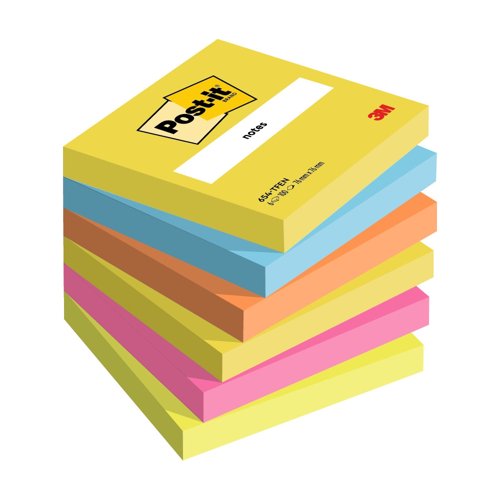 3M Post-it Notes 76x76mm Energetic Colours (Pack 6) 654-TFEN