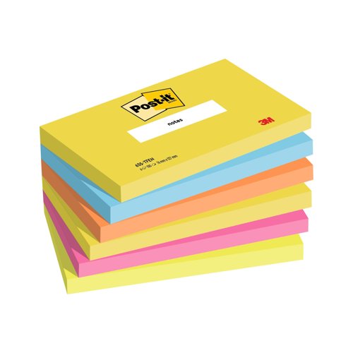 3M Post-it Notes 76x127mm Energetic Colours (Pack 6) 655-TFEN