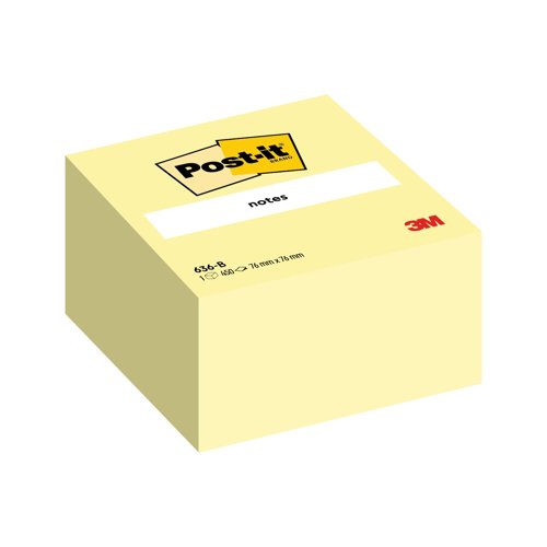 3M Post-it Notes Cube 76x76mm Pastel Yellow 636-B