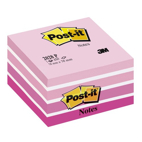3M Post-it Note Cube 76x76mm Pastel Pink 2028-P