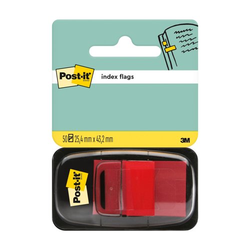 3M Post-it Index Flags Medium 25mm Red (Pack 50) 680-1